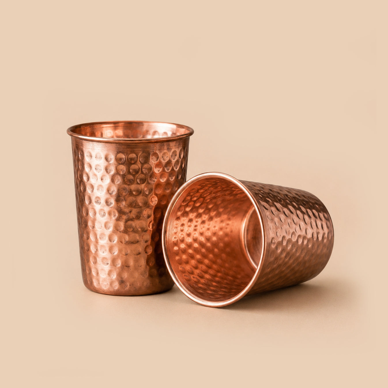 Artisan Hammered Copper Glass