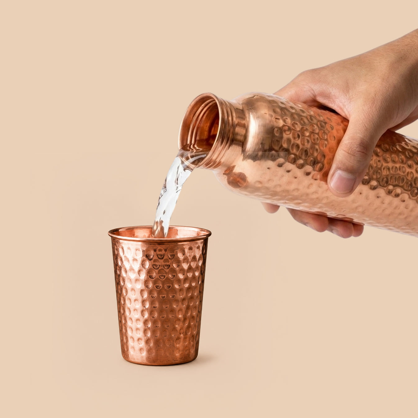 Artisan Hammered Copper Glass