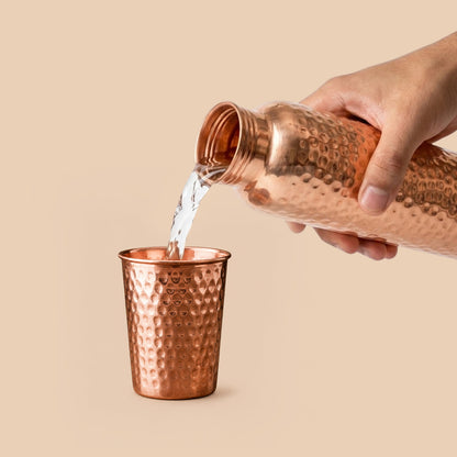 Artisan Hammered Copper Glass